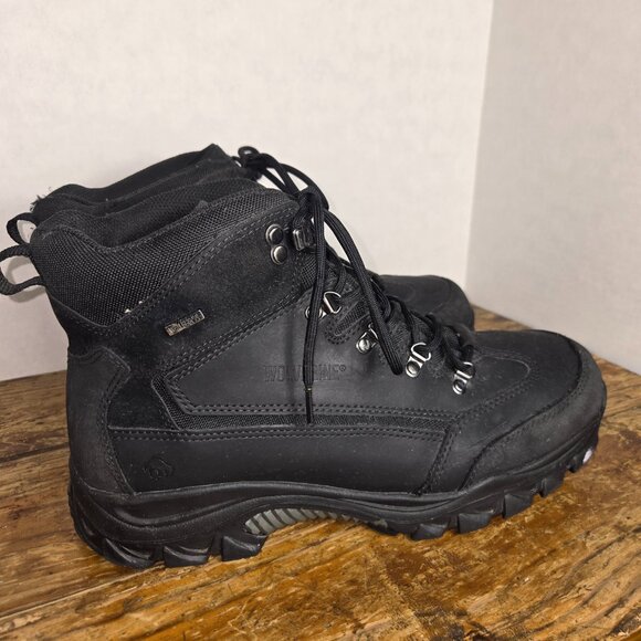Wolverine Mens Black Leather Work Boots, Skid/Oil/Water Resistant Size 13M - Picture 12 of 12